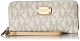 Michael Kors Jet Set Item Travel Continental Wallet Clutch Wristlet (PVC Vanilla)
