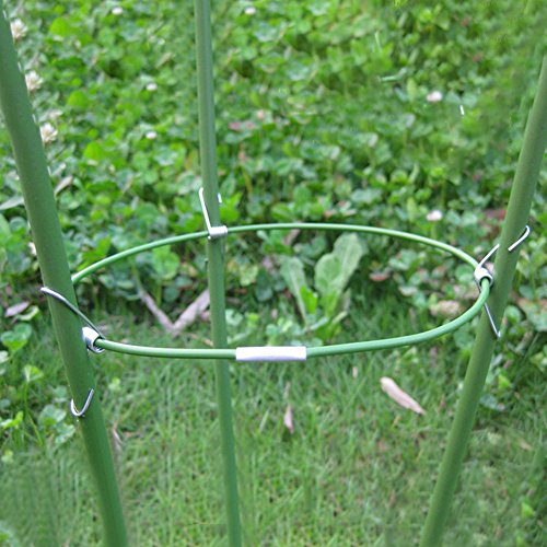 17.7" Plant Support Ring,ADSRO Adjustable Plant Grow Trellises Garden Basket Plant Fixed Climbing Gardening Plant Cage 3Pack (Green)