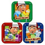 Hallmark - Adult Unisex - Handy Manny Square Dessert Plates Assorted (8 Count)