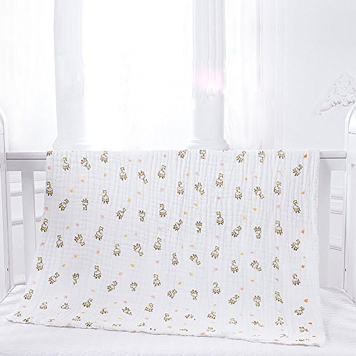 Boshiho 9 Layer Soft Muslin Cotton Swaddle Blanket Bath Towel for Newborn Baby/Kids Best For Sensitive Skin and To Prevent Bacterial Infections (Deer) - Thumbnail 2