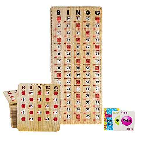 MR CHIPS Bingo Game with 25 JamProof Fingertip Slide Bingo Cards, 75