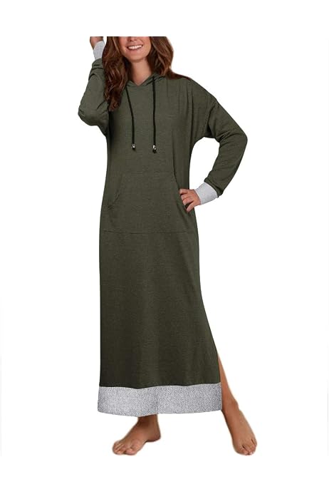 Ankle Length Sweatshirt Long Maxi Dress 