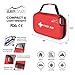 Compact First Aid Medical Kit - 121 Piece - Hard Carry Case Perfect for Home, Car, Camping, Office, Travel, Hiking, and Sports, Red
