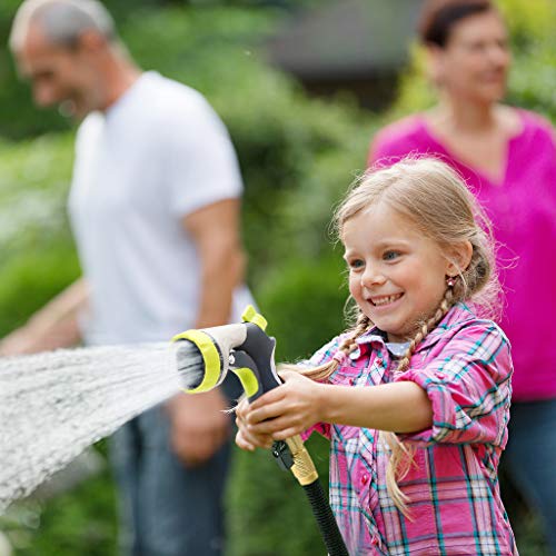 Finether Expandable Garden Hose, Retractible Watering Hose, Hose Pipe with Double Latex Core, High Density Woven Fabric, 3/4 in Brass Fittings, 8 Way Spray Nozzle, Hanger, Storage Bag, Black 50ft - Thumbnail 5