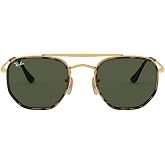 Ray-Ban RB3648M The Marshal II Geometric Aviator Sunglasses for Men Women | In Black, Gunmetal &amp; Arista Gold. Polarized options available. Metal frame.