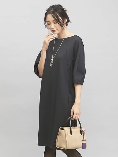 Amazon Co Jp カリテ Qualite ワンピース ドレス ポンチフォルムワンピース レディース ブラック 36 S 服 ファッション小物