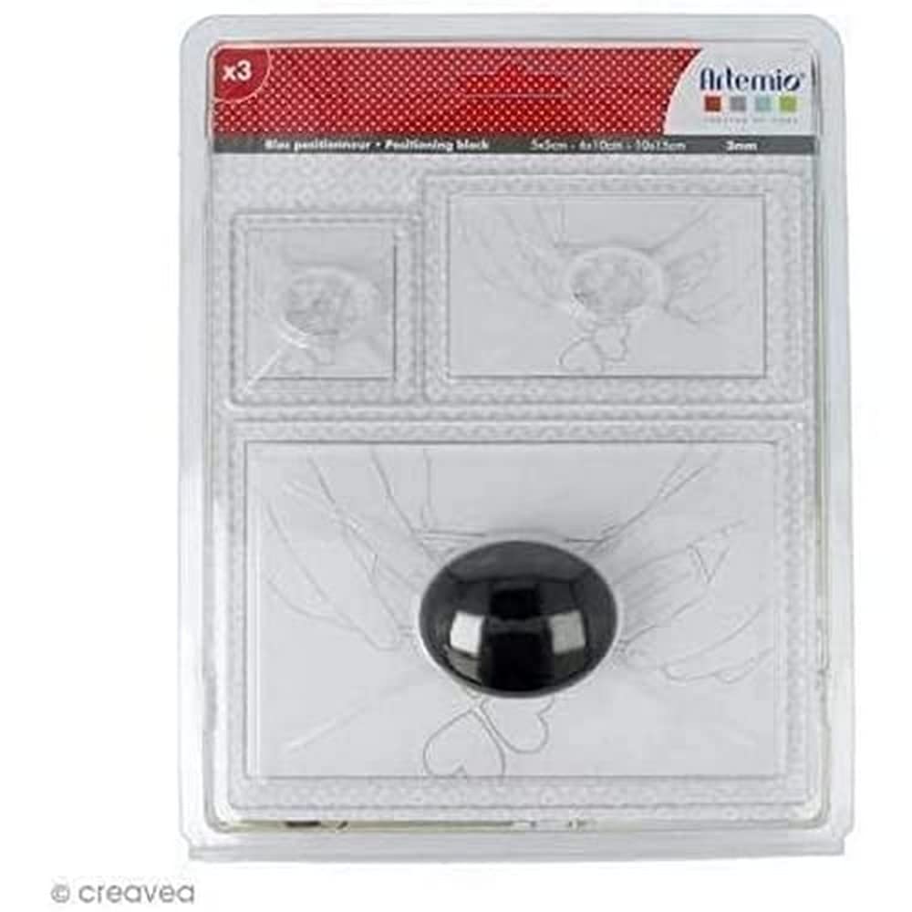 Artemio 18002095 Clear Stamp Positioning Block with Handle, Other, Silver, 17.5 x 2.5 x 22 cm