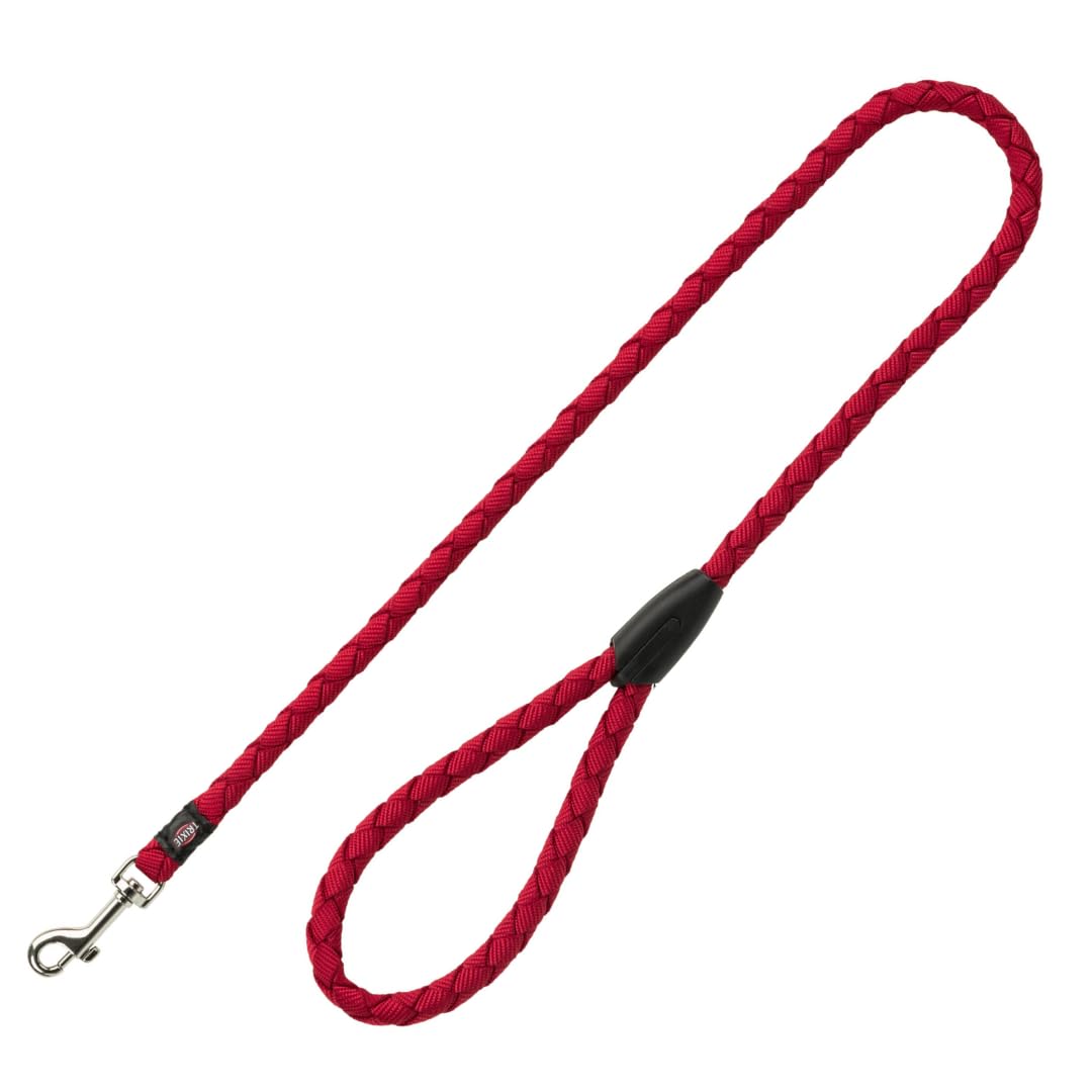 TRIXIE dog lead Cavo leash S–M, 39.37 inches, ø 0.47 inches in red - short lead for good control - for small to medium-sized dogs - 143403
