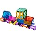Magnetic Building Tiles 4 Piece Cars Set, Kids Magnet Toys Magnetic Blocks Wheel Bases for Kids Children