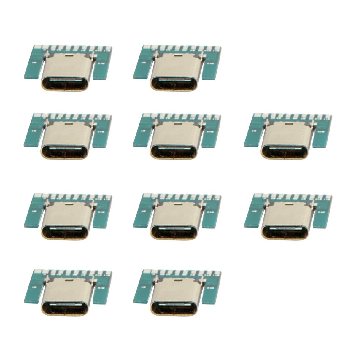 CY Connector 10pcs USB-C Receptacle DIY 24pin USB 3.1 Type C Female Socket Connector SMT type with PC Board