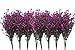 CATTREE Artificial Shrubs Bushes, Plastic Fake Plants Wedding Indoor Outdoor Home Garden Verandah Kitchen Office Table Centerpieces Arrangements Christmas Decoration Fuchsia 8 pcs