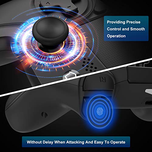 Medvoe Wireless Game Controller for PS4, Built-in Speaker/Gyro/Motor Joystick Remote Gamepad for Playstation 4/Slim/Pro Console - Jet Black