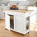 Style and Function Real Simple Rolling Kitchen Island, Easy and Convenient, Great for Small Spaces in White