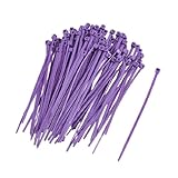 uxcell® 100 Pcs Self-locking Flexible Marker Label Cable Zip Ties Straps Purple
