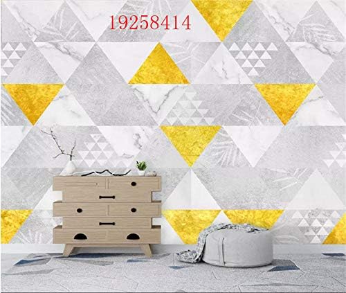 Customize 4D Mural Wallpaper Wall Decoration,Modern Geometric Pattern Yellow Gray Creative Series Large Poster Picture Silk Mural Hd Print Wall Painting For Living Room Bedroom Home Decor Fresco