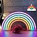 AIZESI Rainbow Neon Lights,Rainbow Christmas Lights,Neon Wall Light Battery Operated/USB Bedroom,Desk,Bar,Birthday Party,Living Room,Girl Room,Wedding Bathroom Party Festival Decorations