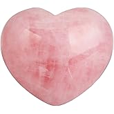 rockcloud Healing Crystal Natural Rose Quartz Heart Love Carved Palm Worry Stone Chakra Reiki Balancing