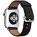 AutumnFall Genuine Leather Band [Handmade Vintage] Style Strap [With Adapters] for Apple Watch Series 1, Series 2 38mm (Black)