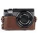MegaGear MG1259 Ever Ready Leather Camera Case compatible with Panasonic Lumix DC-ZS80, DC-ZS70, DC-TZ95, DC-TZ90 - Dark Brown