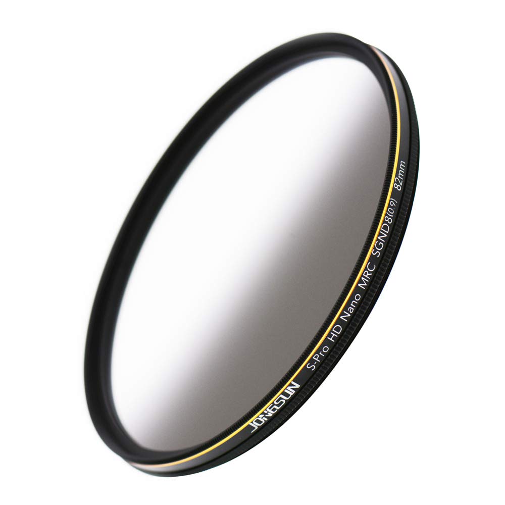 JONGSUN 82mm ND Filter, Color Soft Graduated Gray Neutral Density Filter, 18 Layer Multi-Coated, Optical Glass Schott B270, CSGND8 (0.9) 3-Stop