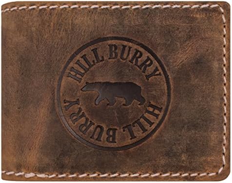 Hill Burry Mens Wallet Leather - Vintage Purse Made of Genuine Leather - Luxury Coin Pocket for Men - RFID Wallets Tan