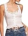 HaoDuoYi Womens Basic Ruffle Tie Crop Top Slim Top Tank