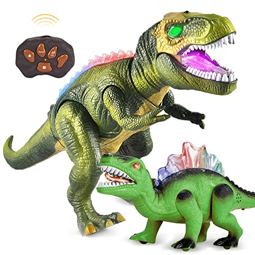 BFUNTOYS Electronic Dinosaur Toy, Remote Control Dinosaur and Walking Dinosaur Toys for Kids 3 4 5 6 7 8+Years Old Boys Girls with Dance&Fight Mode, Roar&Light,Big Robot T-Rex Gifts for Toddler