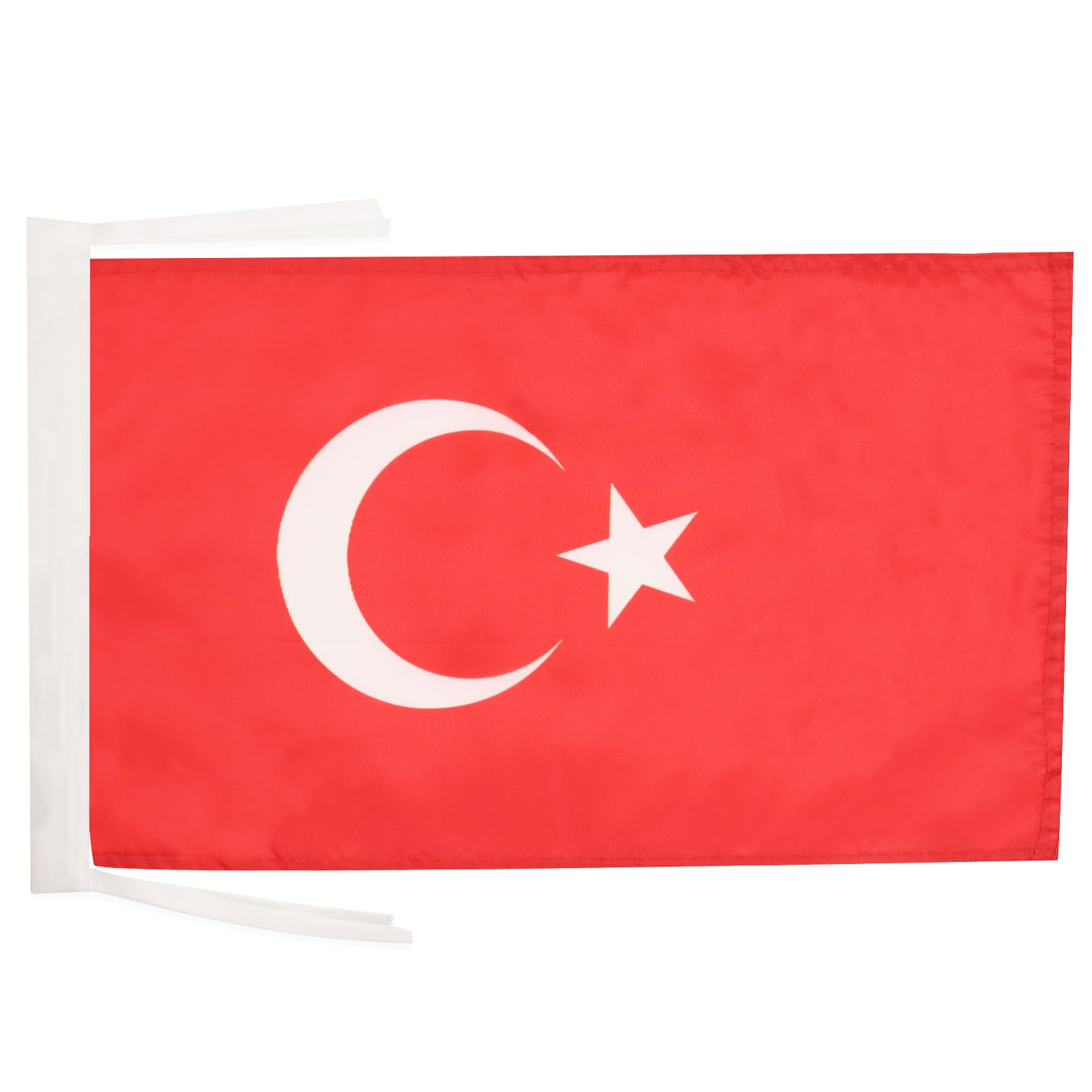 AZ FLAG - Turkey Flag - 18'' x 12'' - Light Polyester Turkish Small Banner with Two Cords - 18x12 in - 45x30 Cm