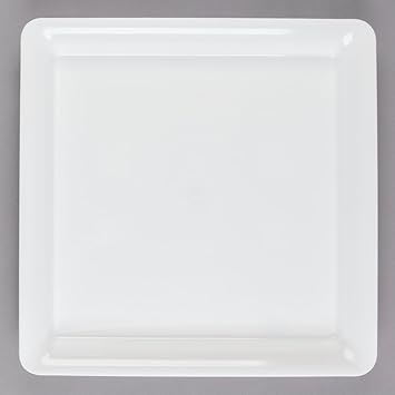 Juego de 3 bandejas cuadradas de plástico duro para servir platos de plástico y bandejas de