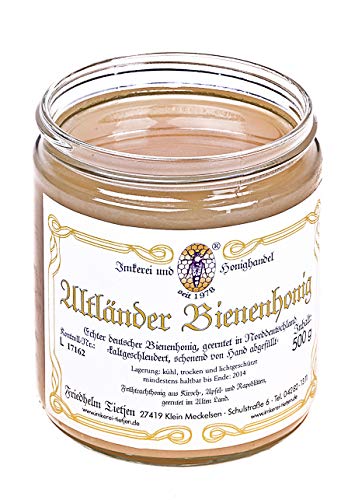 Altländer Bienenhonig 500g fruchtig-mild, naturbelassen roher Honig (von Imkerei Nordheide) | Deutscher Honig vom Imker