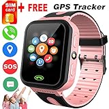 Kids Smart Watch - Smart Phone Watch for 3-12 Year Old Boys Girls with GPS Locator 1.5'' HD Touch Screen Fitness Tracker SOS Camera Game Flashlight Anti Lost Alarm Clock Holiday Birthday Gift