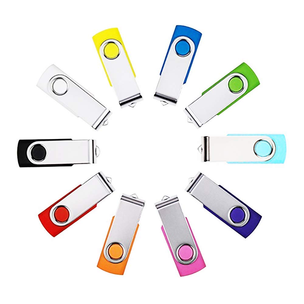 Anloter 10 Pack 4GB USB2.0 Flash Drive Memory Stick Thumb Drives Pen Drive (MultiColor, 10 Pack) (4GB)