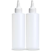 BRIGHTFROM Condiment Squeeze Bottles, 4 OZ Empty Squirt Bottle with Twist Top Cap, Leak Proof - Great for Ketchup, Mustard, Syrup, Sauces, Dressing, Oil, Arts and Crafts, BPA FREE Plastic - 2 PACK
