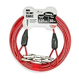 Petest 30ft Tie-Out Cable with Crimp Cover for Heavy Dogs Up to 125 Pounds