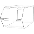 Food Storage Bin with Hinged Lid for Ice Cream Toppings 5" x 11" Candies Nuts Granola Cereal Clear Acrylic Dispenser No Assembly by Marketing Holders