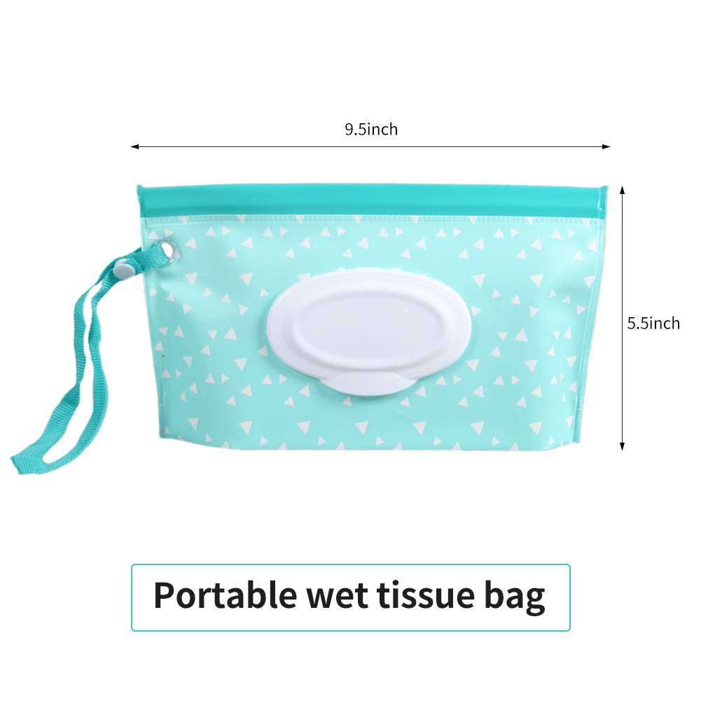 Portable Wet Wipe Pouch Dispenser Reusable & Refillable Travel Baby Wipes Dispenser Carrying