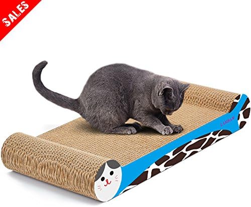 LAMBAW Cat Scratcher Eco-Friendly Corrugated Cardboard Scratching Pads - Bone Shape