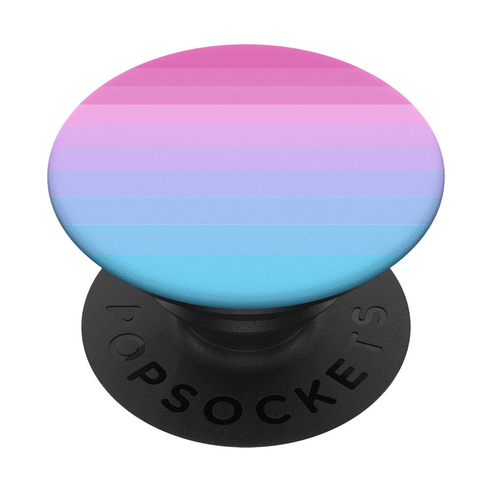 Modern Striped Gradient Pattern In Blue, Purple & Pink PopSockets Grip and Stand for Phones and Tablets