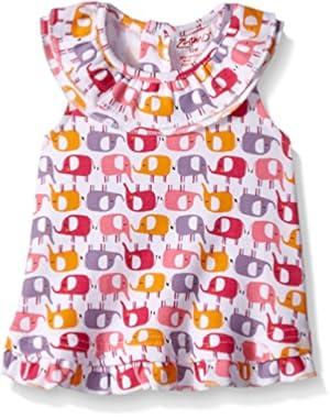 Girls' Ellas Elephants Ruffle Sunshine Top