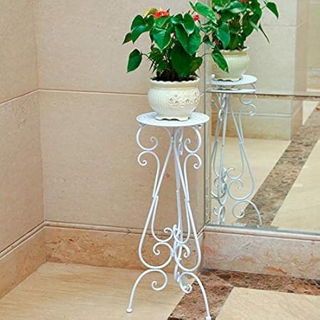 Arrow Crafts Corner Plant Stand| Plant Shelf| Outdoor/Indoor Potted Plant Display Stand| Metal Flower Stand for Garden Terrace Living Room (1 PCS, White)