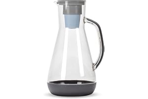 Hydros Water Filter Pitcher - 64 oz Water Pitcher - Powered by Fast Flo Tech - Dishwasher Safe - 60 Second Quick Fill-Up - BPA Free Water Filter - 8 Cup Capacity - Grey