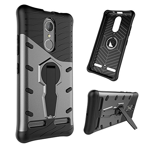 Lenovo K6 Case, Mustaner Dual Layer Shock-Absorption Full-body Protective Case Armor Cover with Kick