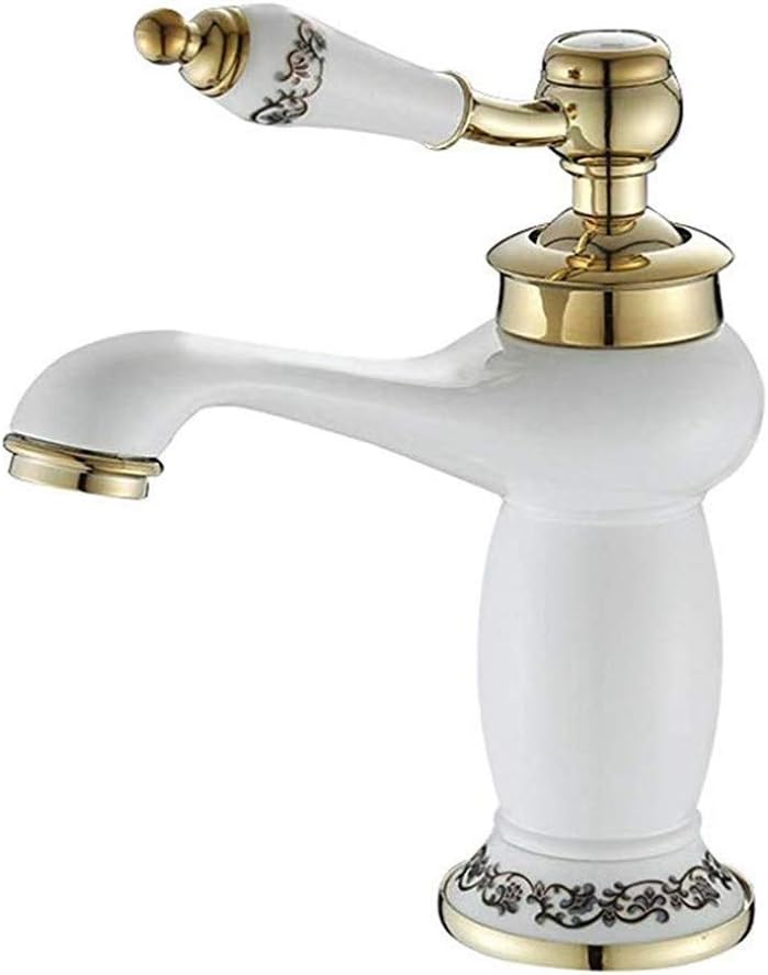 Gjrff Estilo Europeo del Cobre Grifo baño de porcelana blanca de