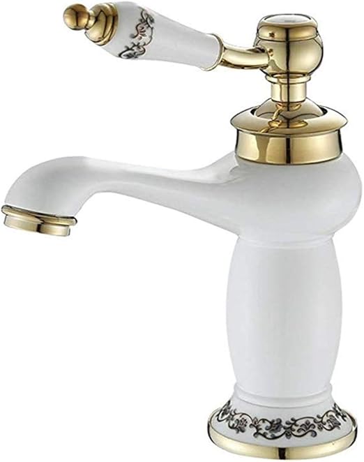 Gjrff Estilo Europeo del Cobre Grifo baño de porcelana blanca de