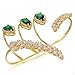 dnswez Unique Leaf Design Statement Ring Full CZ Multiple Finger Ring Silver Hand Palm Ring Bracelet Jewelry Gift for Women Adjustable Size (A)