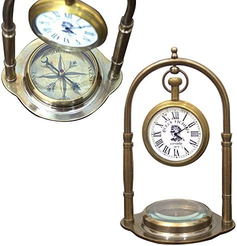 Royal Marine Clocks Nautical Compass Desktop Workplace Desk Ornaments Collectibles Classic Vintage Royal Decor