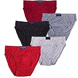Godsen Men's Cotton 5-Pack Low Rise Briefs Classic Sport Underwear