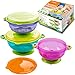Baby Bowls for Toddlers Infants 6 Months Old Babies, Best Suction That Stick, BPA Free, Self Feeding Training Storage Bowl with Lids Avoid Food Spills Less Mess on Floor Great Shower Gift Set 3 Pack primary