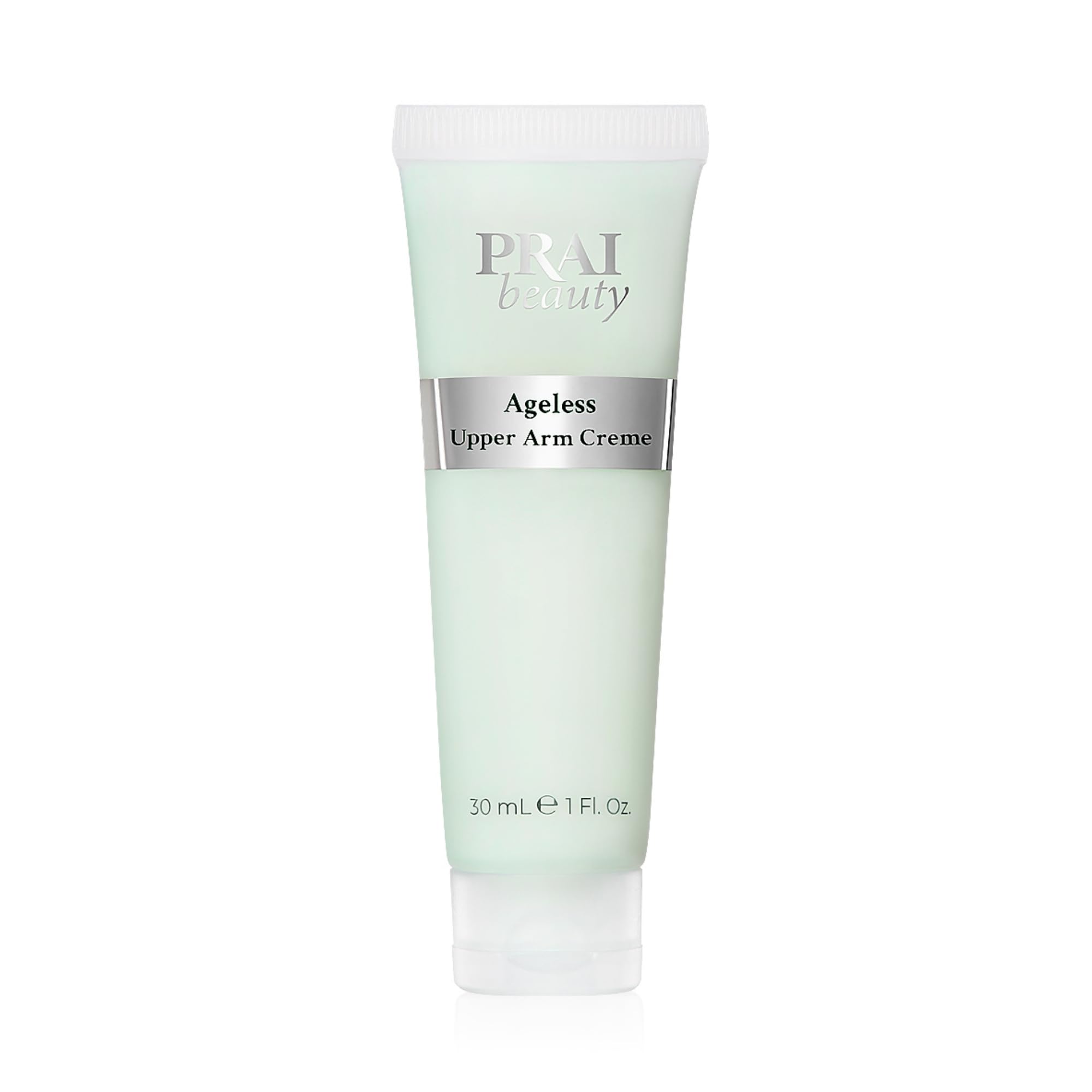 PRAI Ageless Upper Arm Creme 110ml - Advanced Firming & Anti-Ageing Body Cream - Moisturising & Tightening Lotion - With Caffeine & Caprylic/Capric Triglycerides - Tones Loose, Saggy Skin - Mint Scent