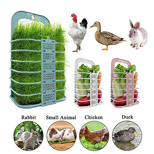 JWShang Hühnchen-Gemüsekorb, Gemüsekugelfrucht, Kaninchen-Heu-Futterautomat, Faltbarer hängender Haustier-Futterautomat… – Bild 7